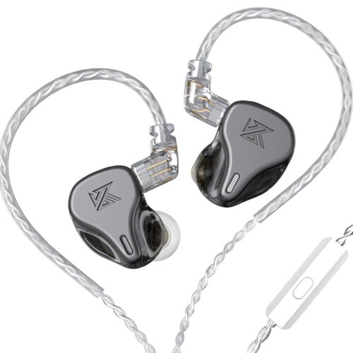 KZ DQ6 Grey With Mic - IEM 3,5 HBB Tuned Improved In Ear Monitor Earphones, 3DD Dynamic