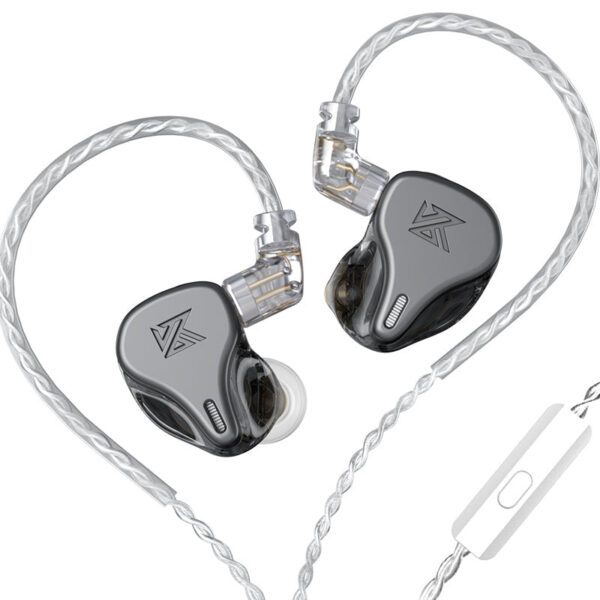KZ DQ6 Grey With Mic - IEM 3,5 HBB Tuned Improved In Ear Monitor Earphones, 3DD Dynamic