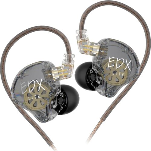 KZ EDX LITE Transparent Grey NO MIC - IEM 3,5 In Ear Monitor Earphones, Super-Linear, HIFI bass, Noi