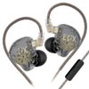 KZ EDX LITE Transparent Grey With MIC - IEM 3,5 In Ear Monitor Earphones, Super-Linear, HIFI bass, N