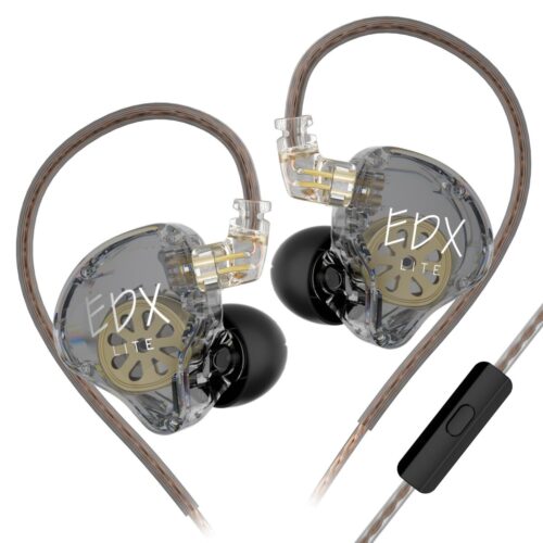 71lotDTKAyL KZ EDX LITE Transparent Grey With MIC - IEM 3,5 In Ear Monitor Earphones, Super-Linear, HIFI bass, N