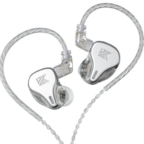 EDA002042001A KZ DQ6 Silver No Mic - IEM 3,5 HBB Tuned Improved In Ear Monitor Earphones, 3DD Dynamic