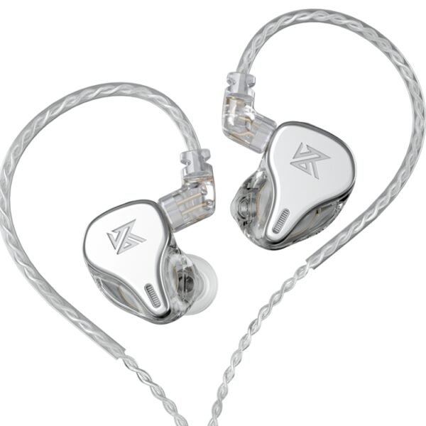 EDA002042001A KZ DQ6 Silver No Mic - IEM 3,5 HBB Tuned Improved In Ear Monitor Earphones, 3DD Dynamic