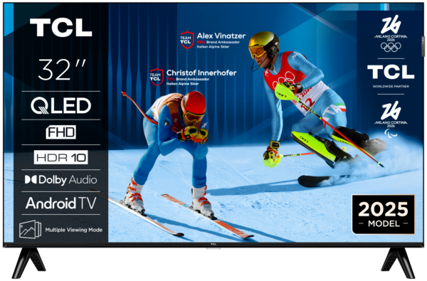 TCL 32S5K Full HD QLED TV 60HZ with HDR and AndroidTV (2025)