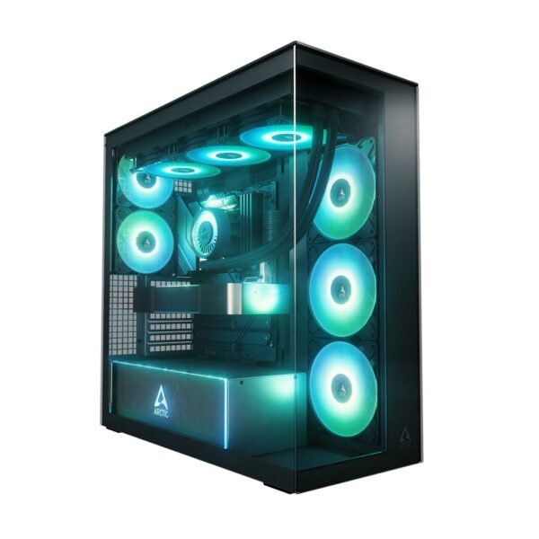 Arctic Xtender (Black) mirror black window w/o GPU vertical mount - Mid Tower Case w. A-RGB Fans