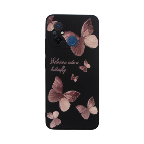 cs-btf-2403011 Vivid Silicone Case Xiaomi Redmi 12C Butterfly Black/Pink