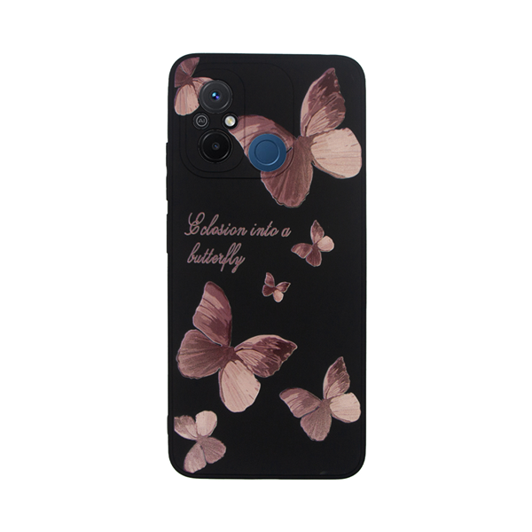 Vivid Silicone Case Xiaomi Redmi 12C Butterfly Black/Pink