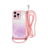 cs-nc-2-2409003 Vivid Bling Glitter with Stars Case and lanyard Apple iPhone 16 Pro Max Pink