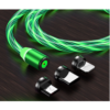 Vivid LED Cable USB to Type-CLightningMicro USB Magnetic Green