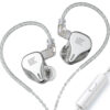 KZ DQ6 Silver With Mic - IEM 3,5 HBB Tuned Improved In Ear Monitor Earphones, 3DD Dynamic
