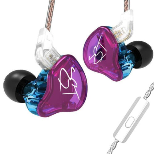kz-zst-hybrid-iem-earphones-kz-music-store-1-copy KZ ZST Purple With Mic - IEM 3,5 In Ear Monitor Earphones, Dynamic Hybrid Dual Driver 1BA+1DD