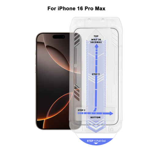 vitemp498bk-ap Vivid Full Face Tempered Glass W/Applicator Apple iPhone 16 Pro Max Black