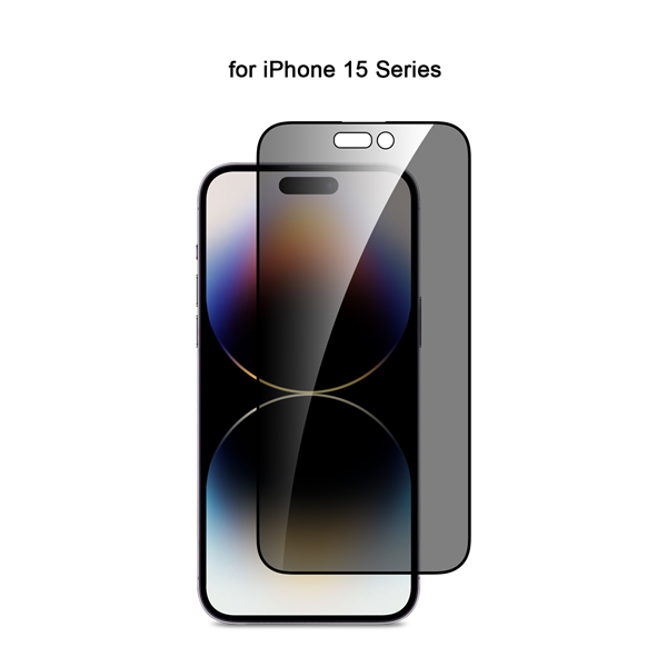 vitemppriv398bk Vivid Full Face Tempered Glass Privacy Apple iPhone 15 Pro Max Black