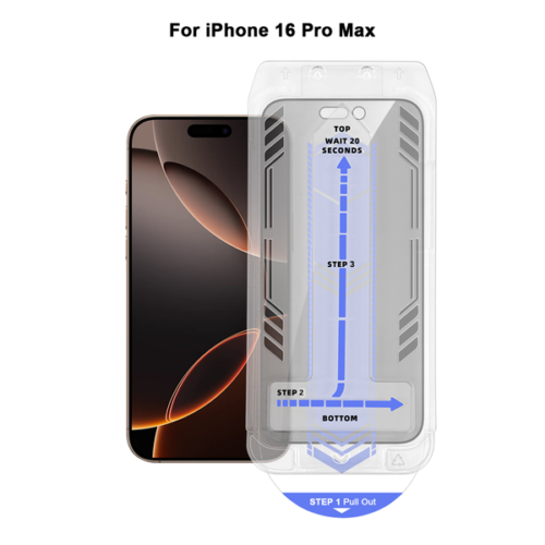 vitemppriv498bk-ap Vivid Full Face Privacy Tempered Glass W/Applicator Apple iPhone 16 Pro Max Black